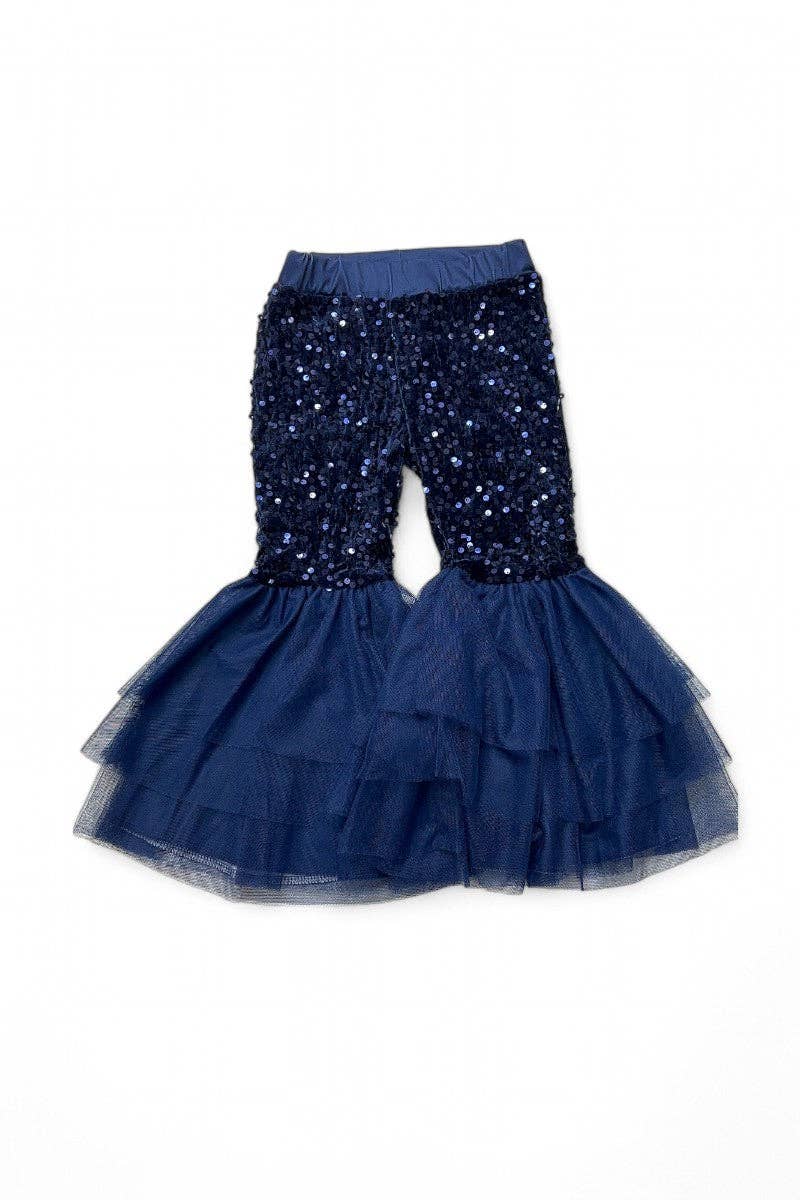 Kids Charm Online - Wholesale Pants - Kids - Navy blue sequins bell bottoms. OFG42790 SOL4