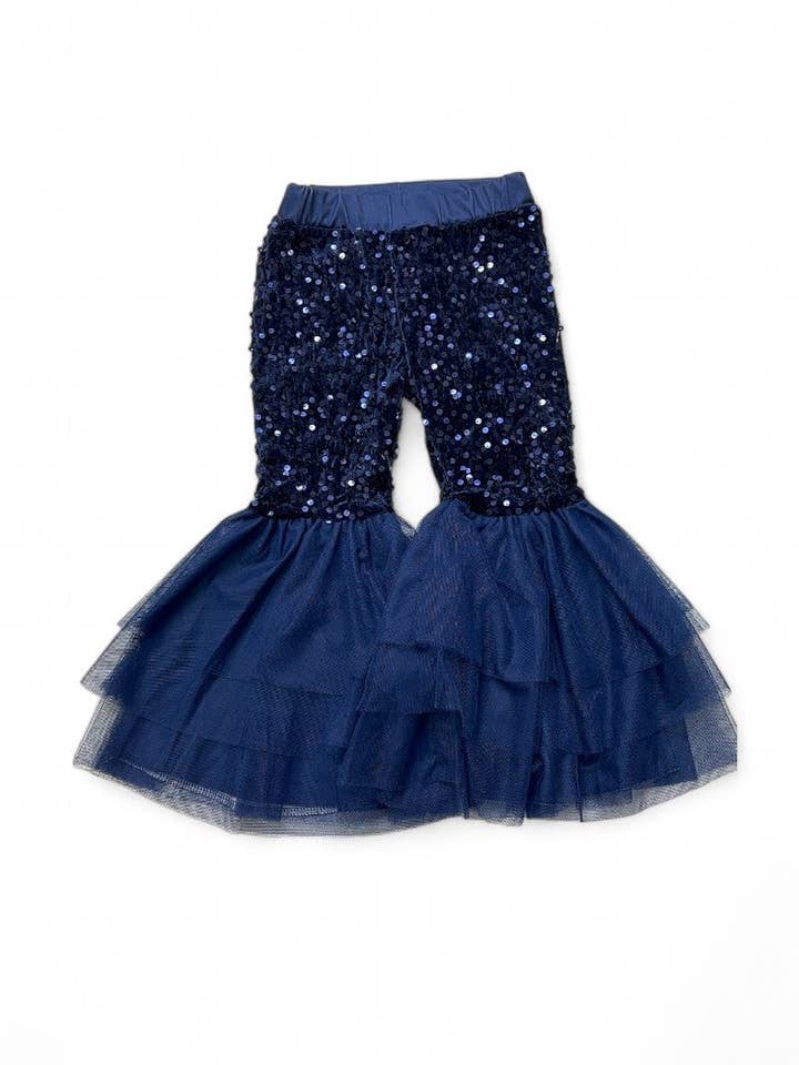 Kids Charm Online - Wholesale Pants - Kids - Navy blue sequins bell bottoms. OFG42790 SOL4