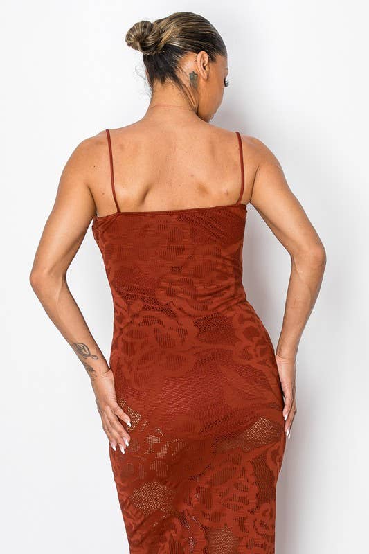 Kimcine - Wholesale Dress - Women's - KD9738-spaghetti strap lace maxi dress(REVISE)6