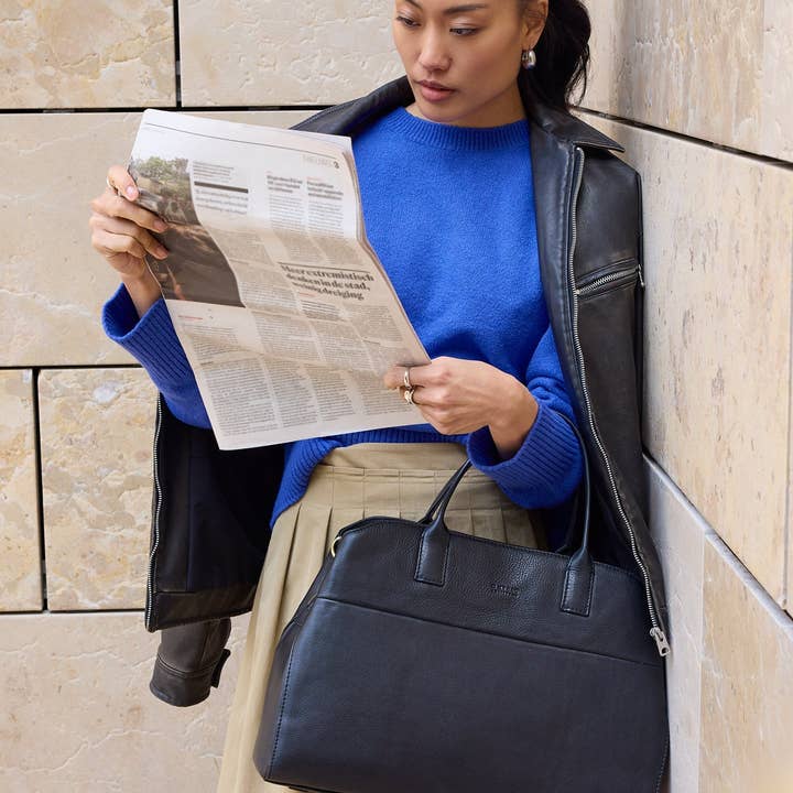 O My Bag - Wholesale Top Handle Bag - Women's - Rita - Black Soft Grain5