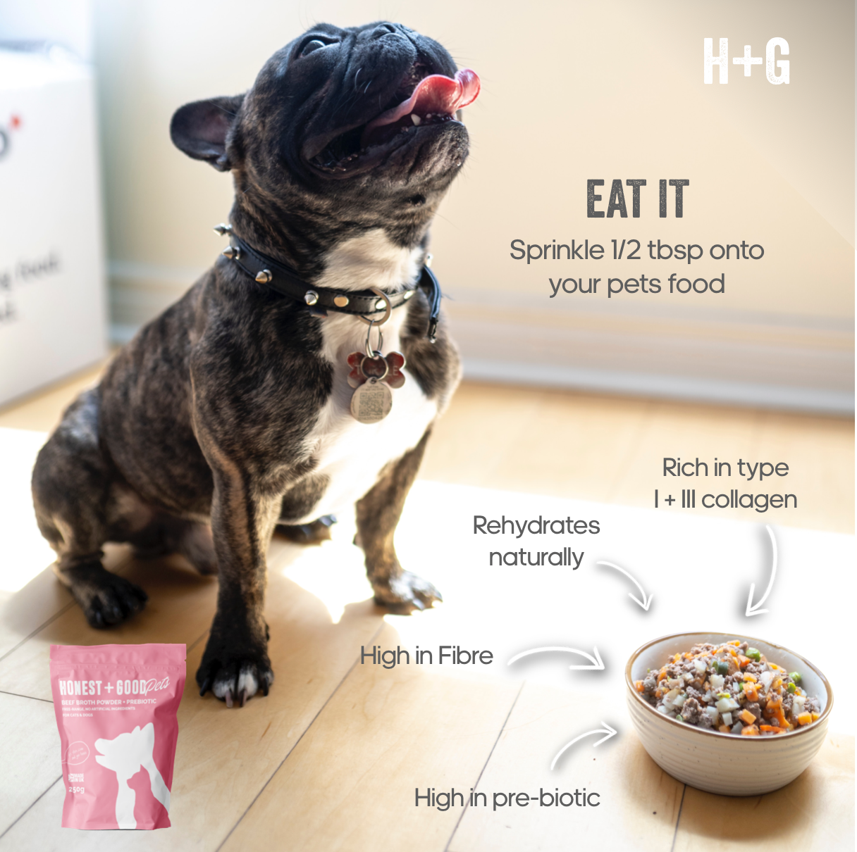 Honest + Good - Wholesale Pet Supplement - Cat/Dog - Honest Pets Beef Broth & Prebiotic Powder (Free Range)2