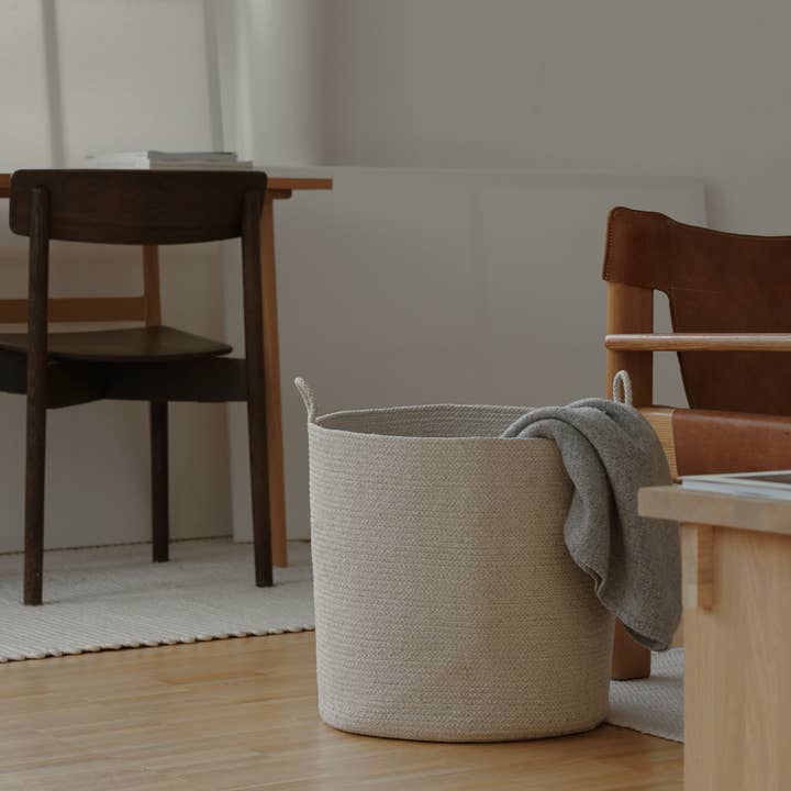 SUNNY HOME - Vente Paniers - Panier en corde de coton avec poignées – Loops S4