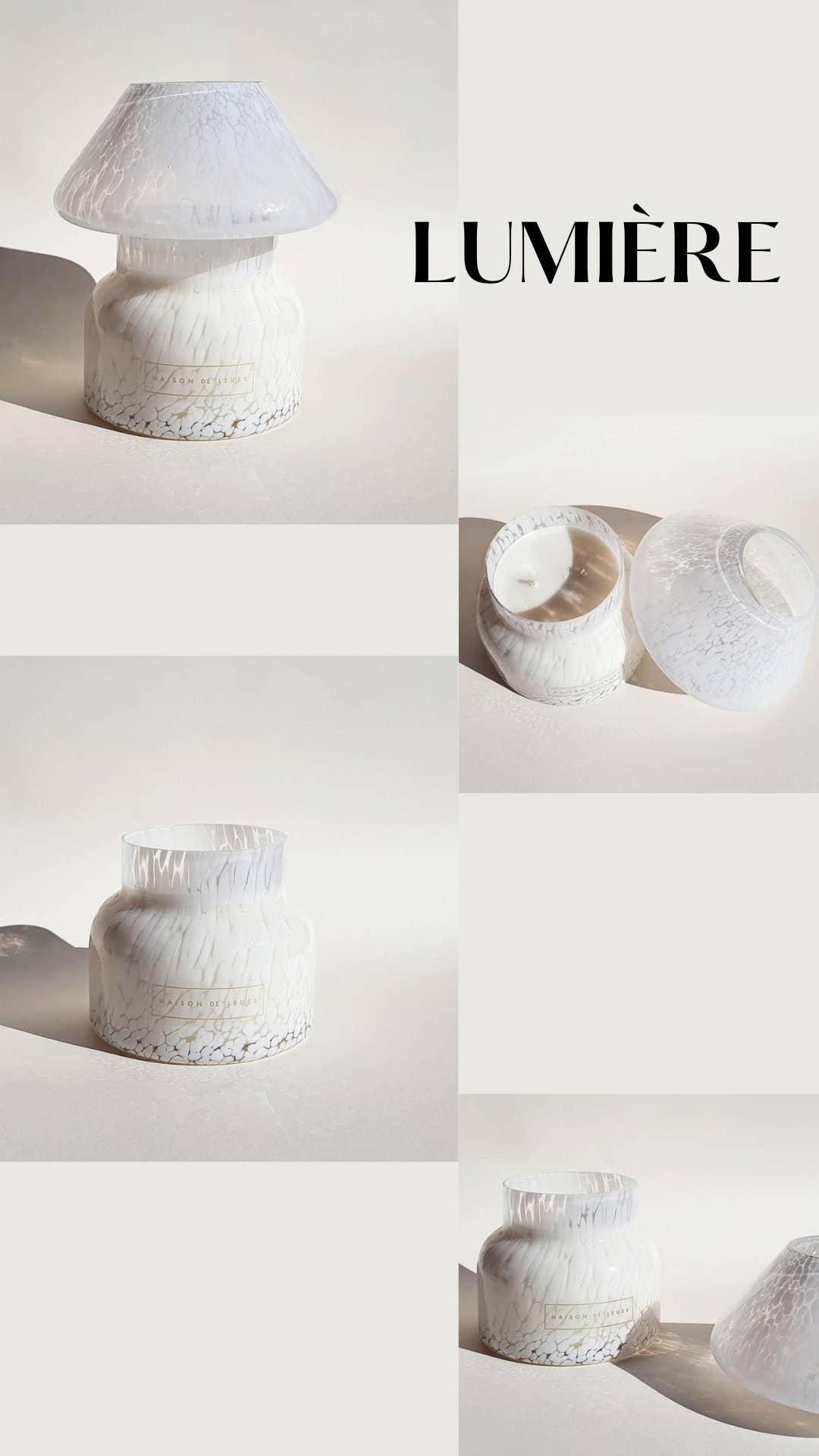Maison De Lueur - Vente Bougie en bocal - Lumière | Lampe à bougie en forme de champignon | Bougie à double mèche7