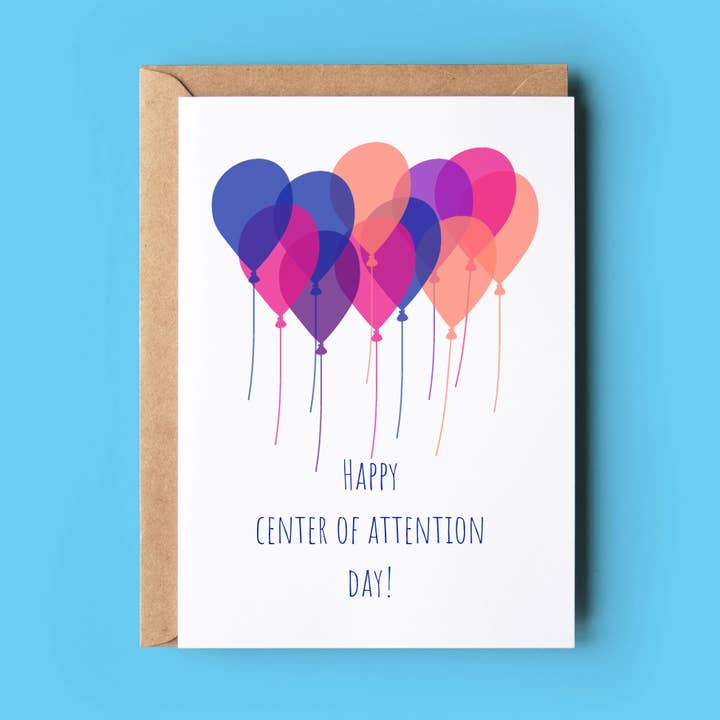 Center of Attention Day - Birthday Card for wholesale by Wonky Cards