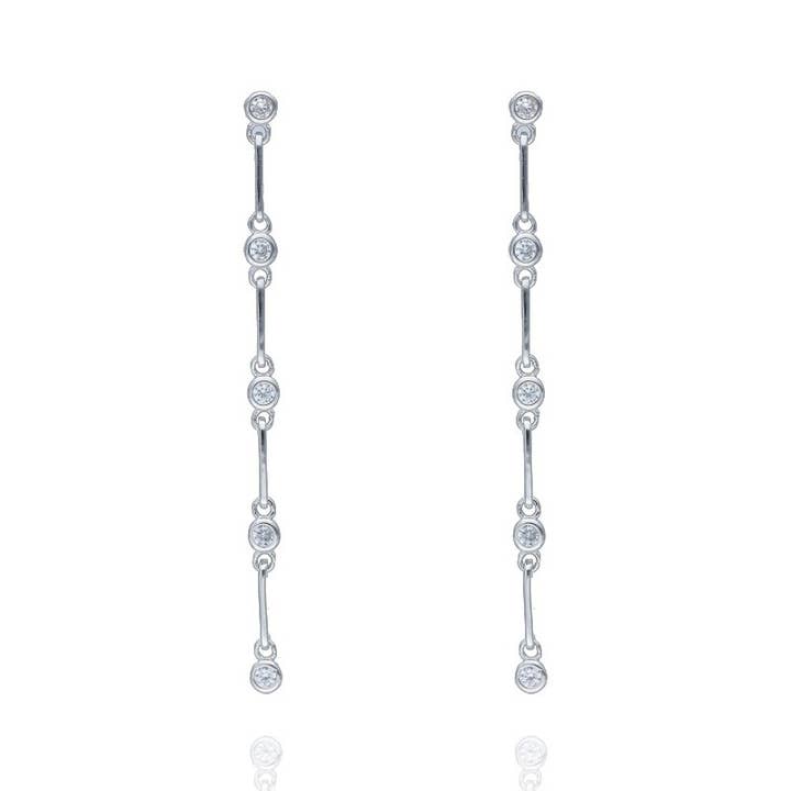 Sterling Silver Earrings 5 Diamonds for wholesale by Las Joyas de Amanda