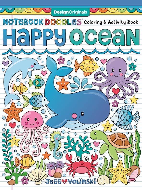 Notebook Doodles Happy Ocean - Coloring for Tweens for wholesale by Fox Chapel Publishing