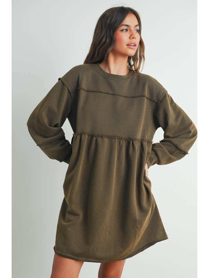 BUTTERMELON – wholesale Dress – Women's – Fall Full Sleeve Winter Mini Dress - BMD75072