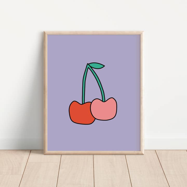 Elektrisk körsbär • Eklektisk fruktkonsttryck för wholesale av Majestik Magnolia