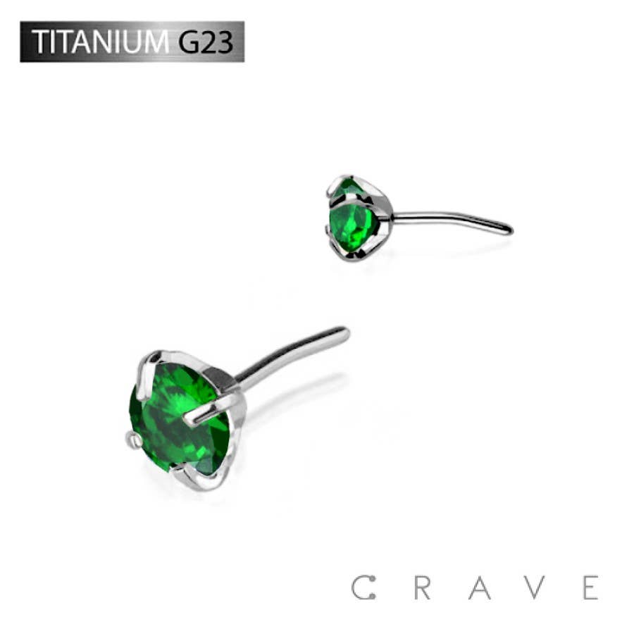 CRAVE - Wholesale Face/Body Chain - TITANIUM THREADLES PUSH IN CZ PRONG SET TOP PART5