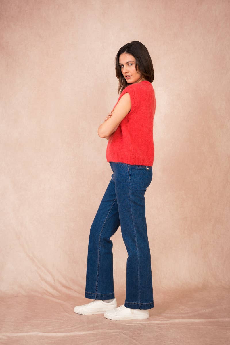 Calie Paris - Vendita all'ingrosso Maglione tricot - Donna - Gilet Senza Maniche con Zip – Misto Mohair3