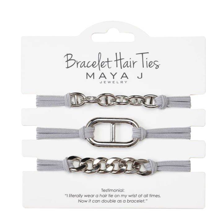 Maya J - Wholesale Hair Tie - 2-in-1 Bracelet Hair Tie Sets - Classic - Full Display6