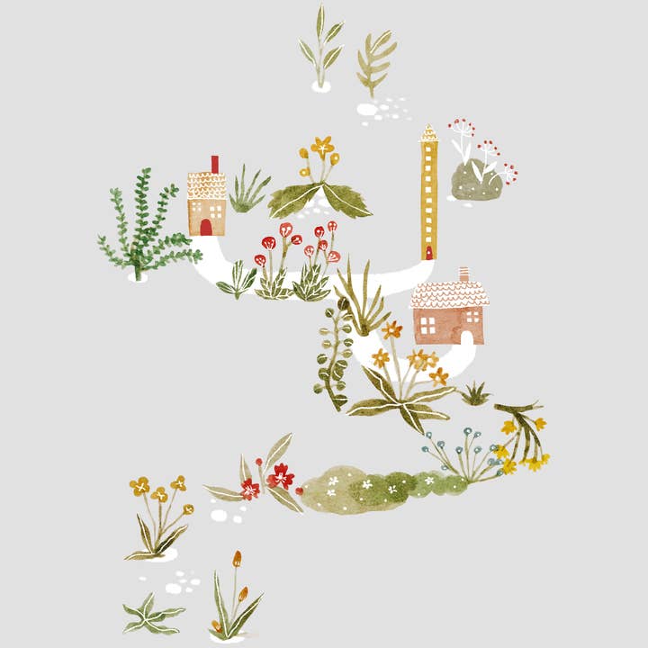 Flowers on the way home A6 Greeting Card for wholesale by After Providence