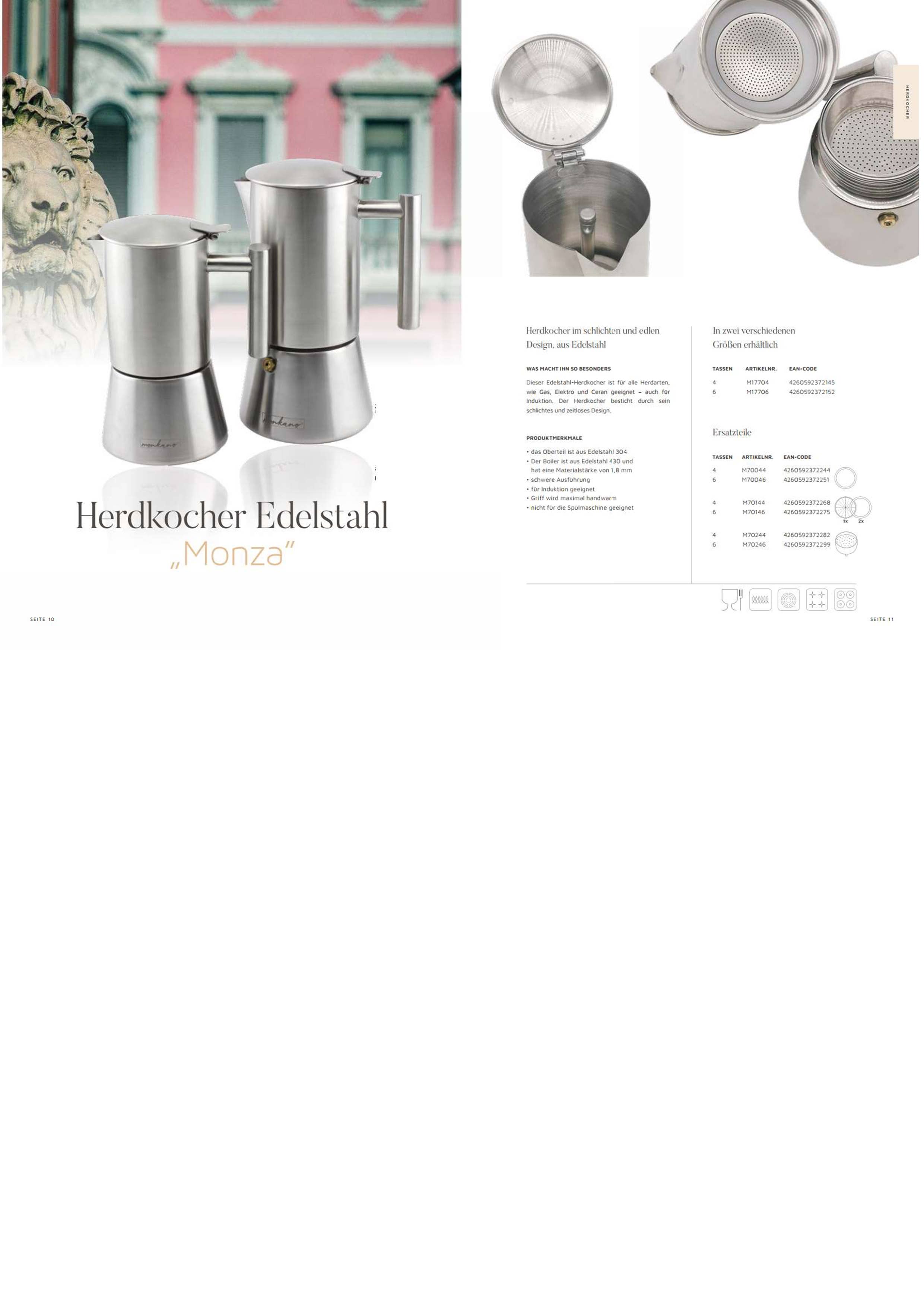 STS Stumpf GmbH / Monkano - Wholesale Coffee Machine - Monza - Edelstahl Herdkocher in schlichtem  und edlem Design3