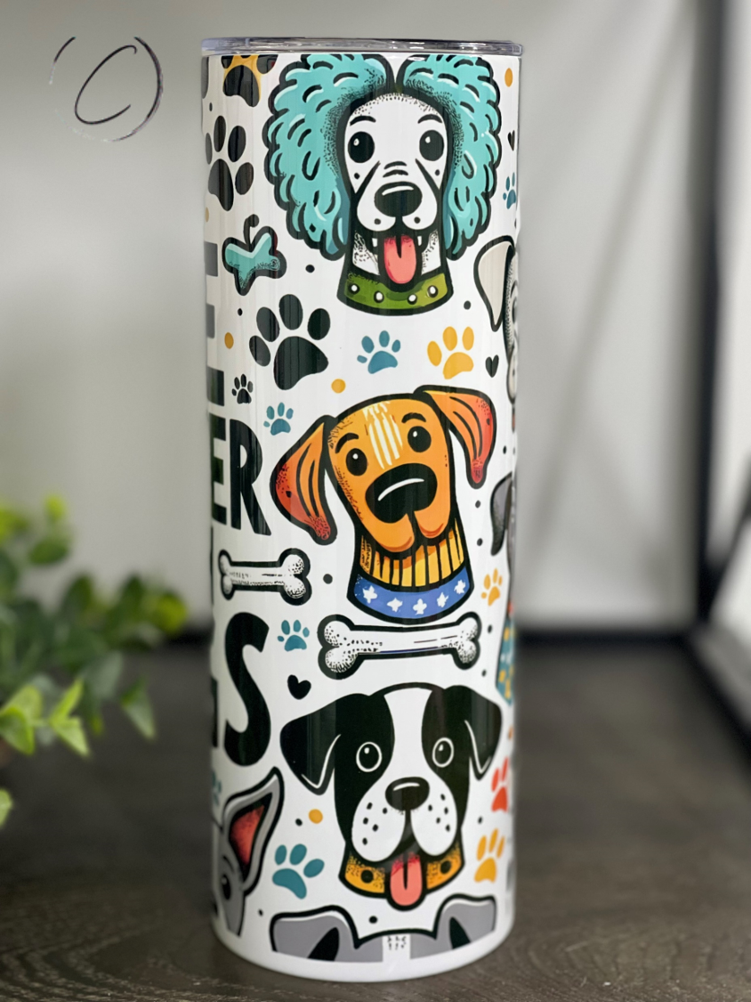 CMD Wholesale - Wholesale Insulated Mug/Tumbler - Life Is Better With Dogs 20oz Skinny Tumbler3