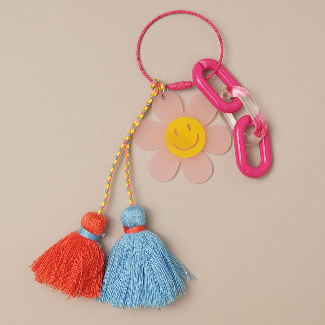 Fashion City - Wholesale Keychain - Women's - Happy Face Flower Chunky Chain Keyring Bag Charm15