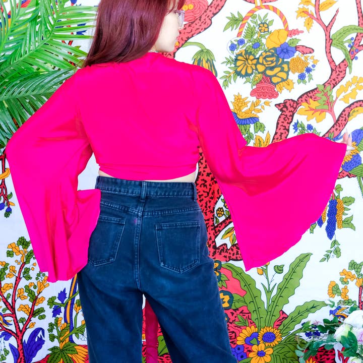 Karma Nepal Crafts - Vendita all'ingrosso Camicetta - Donna - Top avvolgente in seta tinta unita13