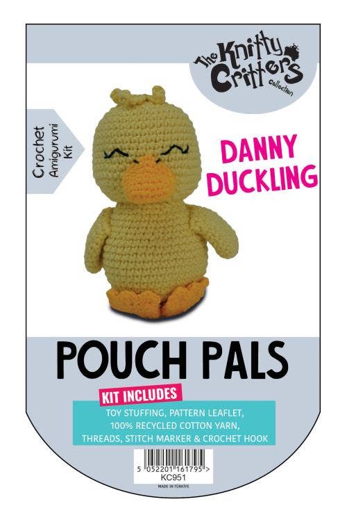 Creative World of Crafts - Wholesale Knitting/Crochet Supplies - Knitty Critters - Pouch Pals - Danny Duckling2