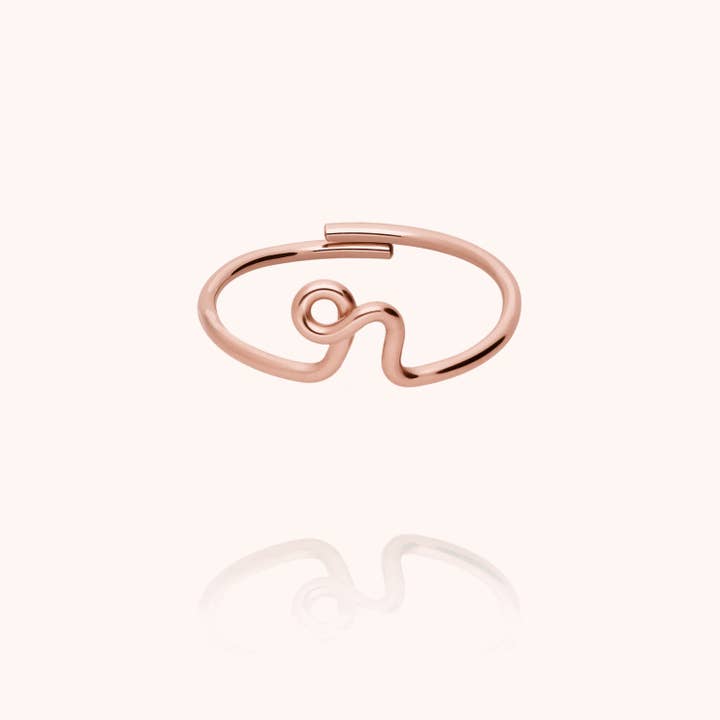 Atelier Paulin - Wholesale Band/Stacked Ring - Original Initial Ring - rose gold plated17