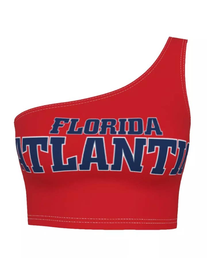 Lojo Collegiate Apparel - Wholesale Athletic Top - Women's - FAU Red One Shoulder Top
