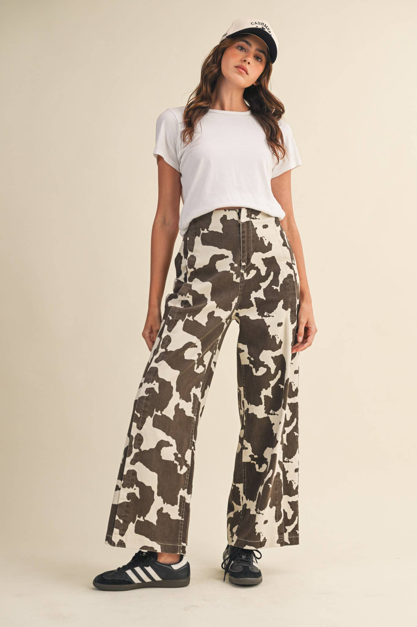 COW PRINT HIGH WAIST WIDE LEG PANTS MP4105 for wholesale on Faire11