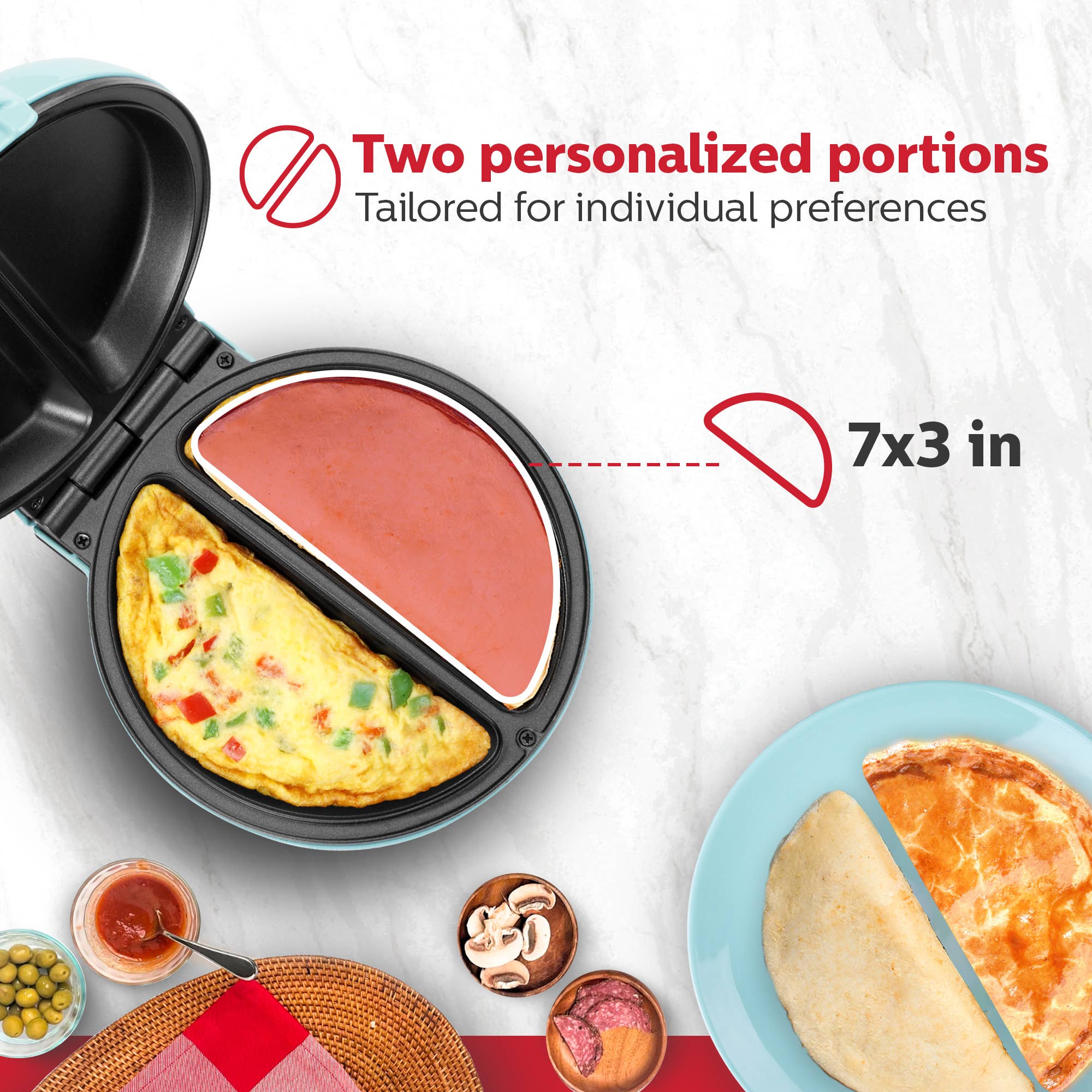 Holstein Housewares - Wholesale Kitchen Appliance - Easy Fast Breakfast Omelet Maker for Pancakes & Treats34