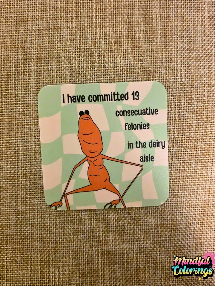 Sticker: 13 Consecutive Felonies for wholesale by Mindful Colorings