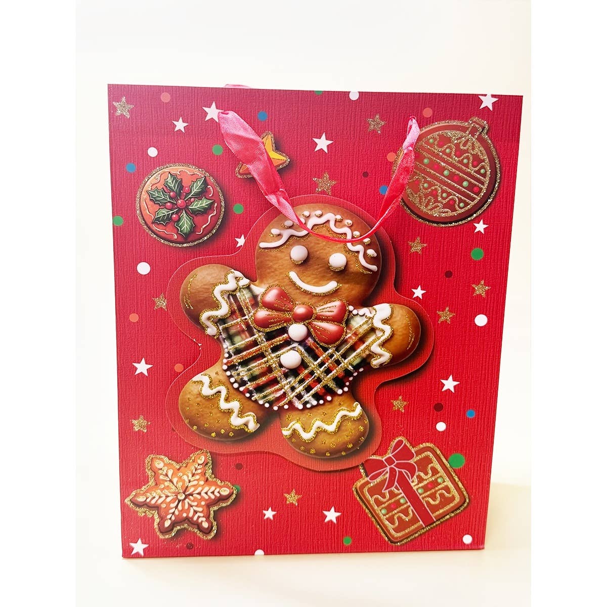 Assorted Color Christmas Glittered 3D Design Gift Bag for wholesale on Faire4