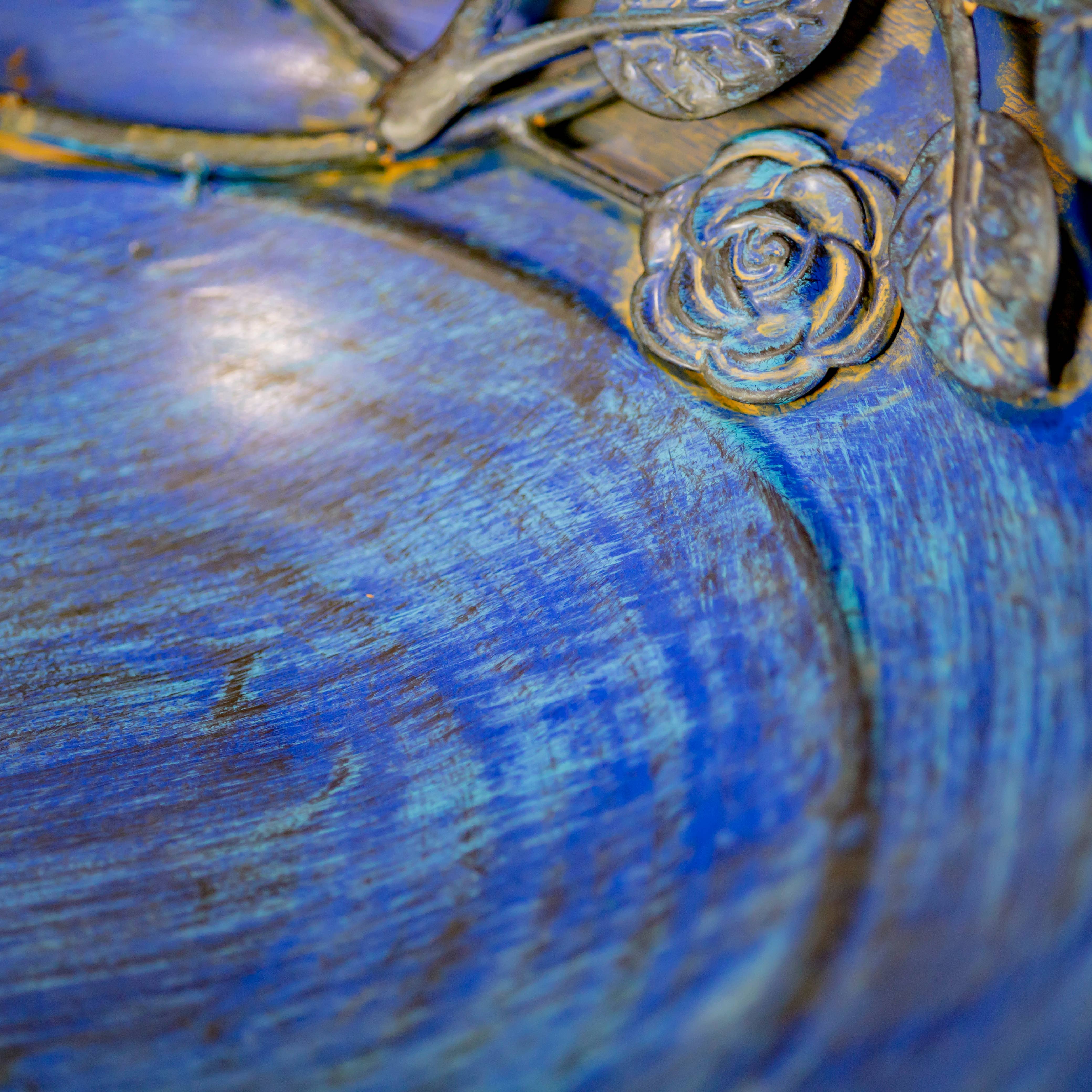 Zaer Ltd. International - Wholesale Bird Bath - 30.7" Tall Round Iron Birdbath with Rose & Bird Accents6