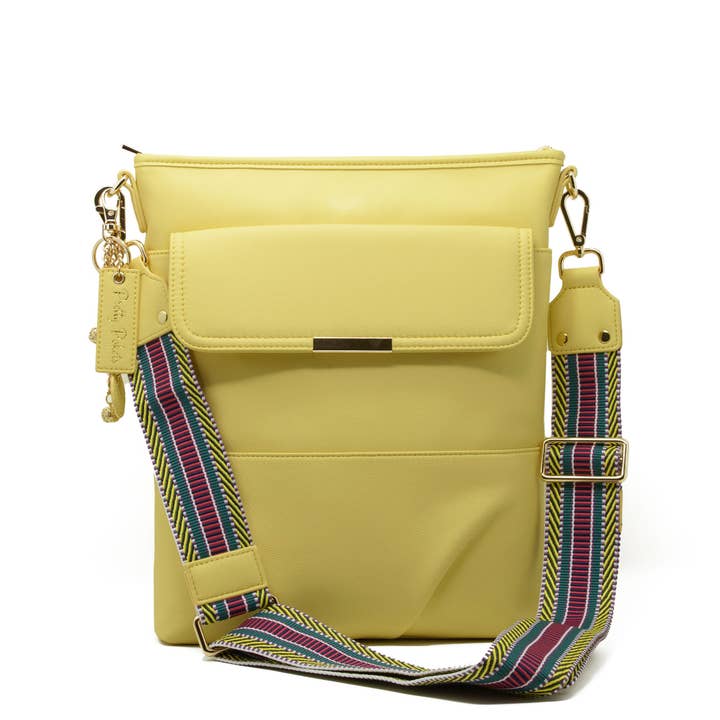 Crossbody Laptop Bag - Pastel Yellow for wholesale by Pretty Pokets