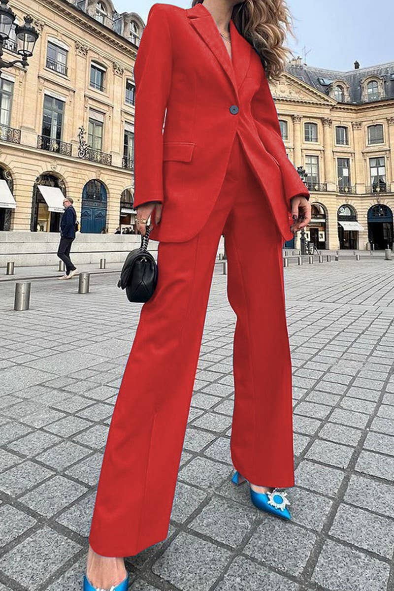 Lily Clothing - Wholesale Suit Set - Women's - WOMEN OFFICE WORK ONE BUTTON BLAZER AND PANTS SET_CWSJB00125