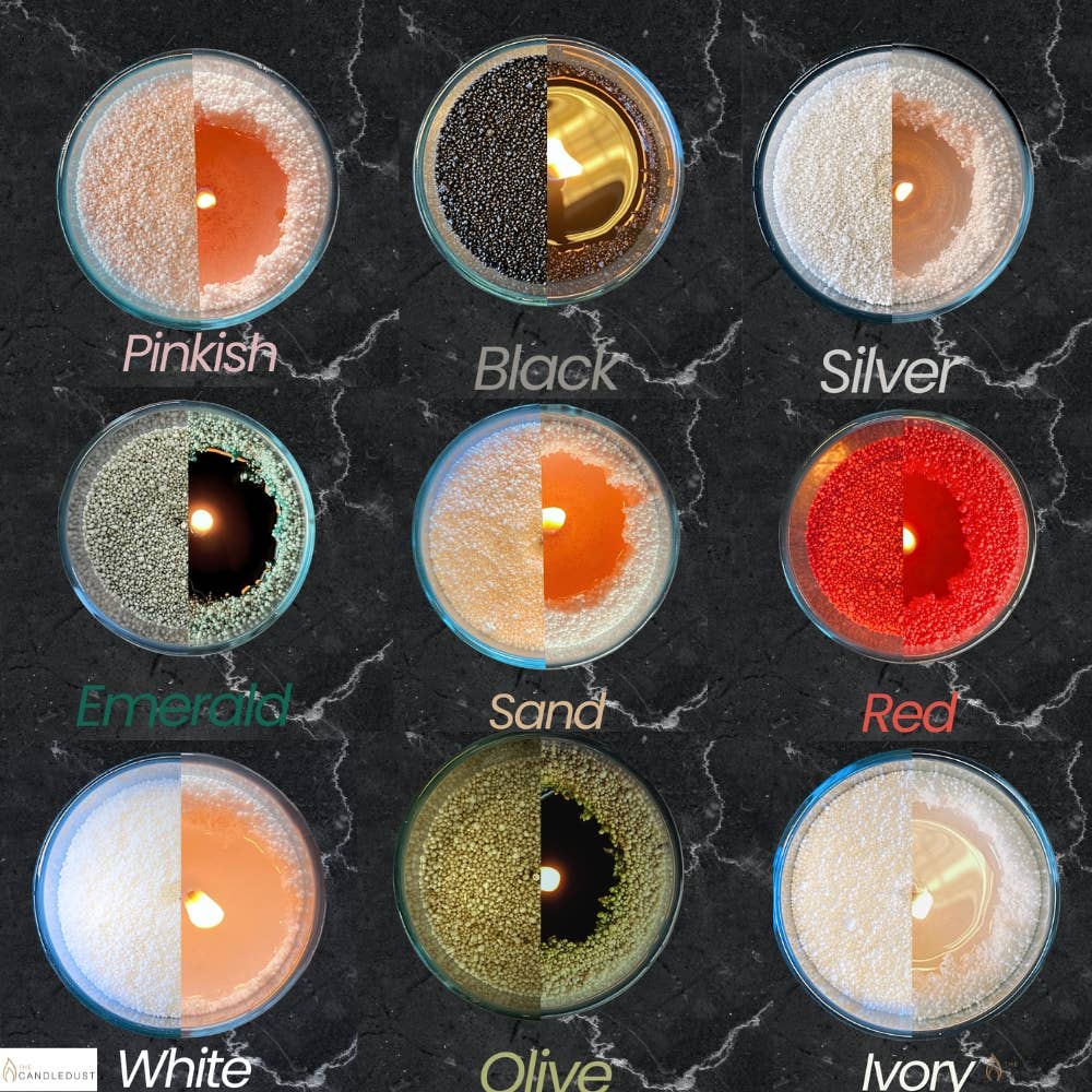 The Candledust - Wholesale Pillar Candle - Candle sand Colored Candledust Bulk 3kg  ~ 750h + 30 wicks 8