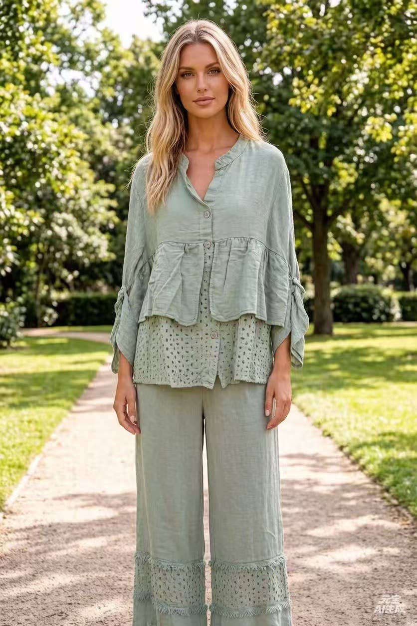 LÉA & LUC – wholesale Pants – Women's – 100% Linen Trousers REF. 3049046