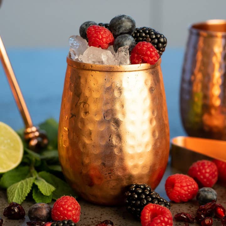 Specter & Cup - Wholesale Cocktail/Liquor Glass - Lima copper tumbler - cocktail tumbler (hammered, 470 ml)4