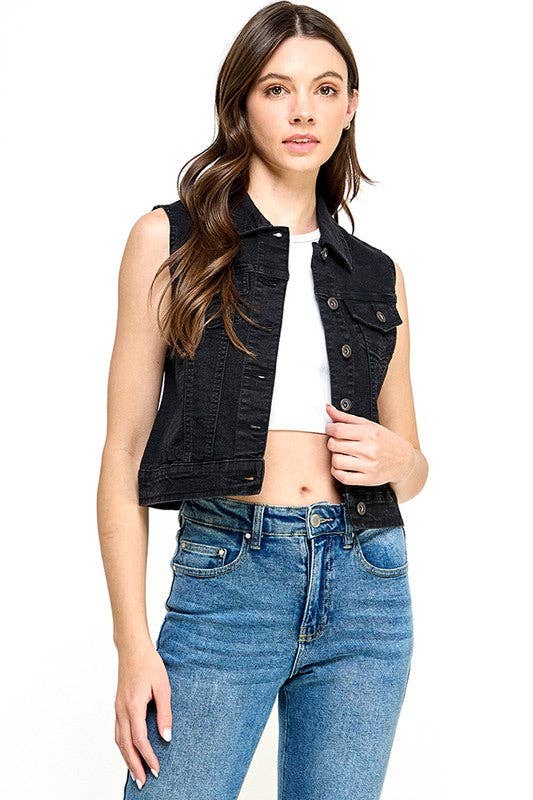 BLUE AGE - Wholesale Outerwear Vest - Women's - Ladies  Distressed  Denim Vest10