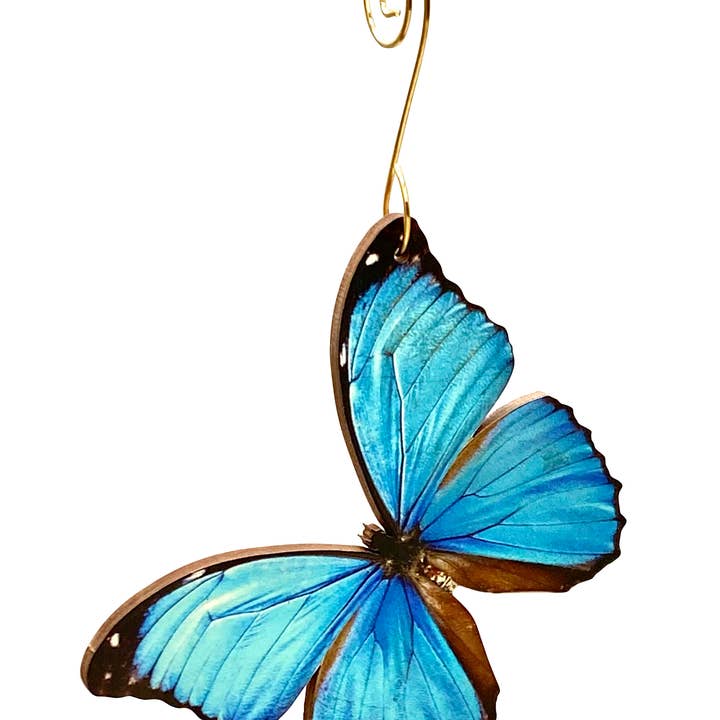 Blue Butterfly Ornament for wholesale by Green Tree Jewelry
