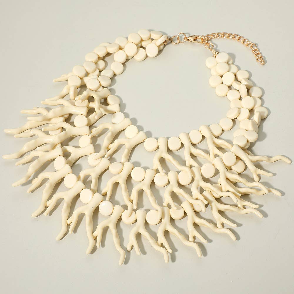 Sensibling Corp. - Wholesale Bib Necklace - Bold Layered Coral Statement Necklace3