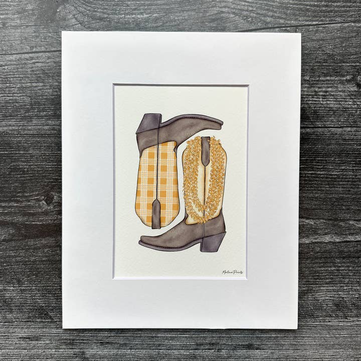 Pua Kenikeni Palaka Boots | Art Print for wholesale by Malina Prints