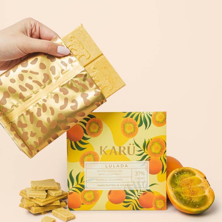 Karü Chocolates - Venta al por mayor Chocolate - LULADA
• Chocolate blanco con lulo •1