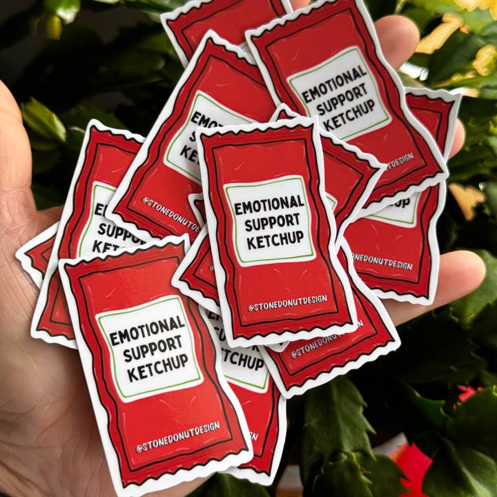 Emotional Support Ketchup Packet Sticker for engroshandel hos Stone Donut Design, LLC