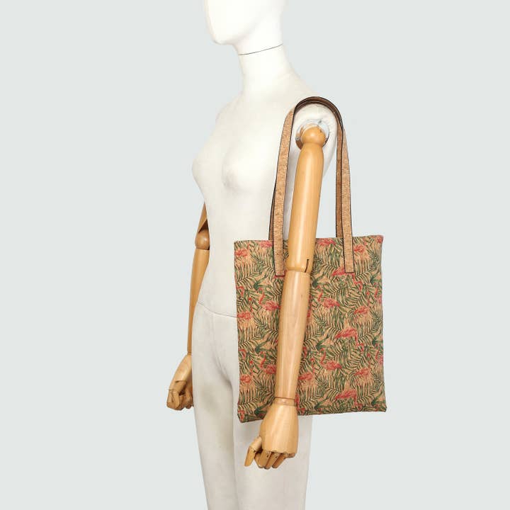 Cork Print Shopper Bag # 26712 for wholesale by House of Milano