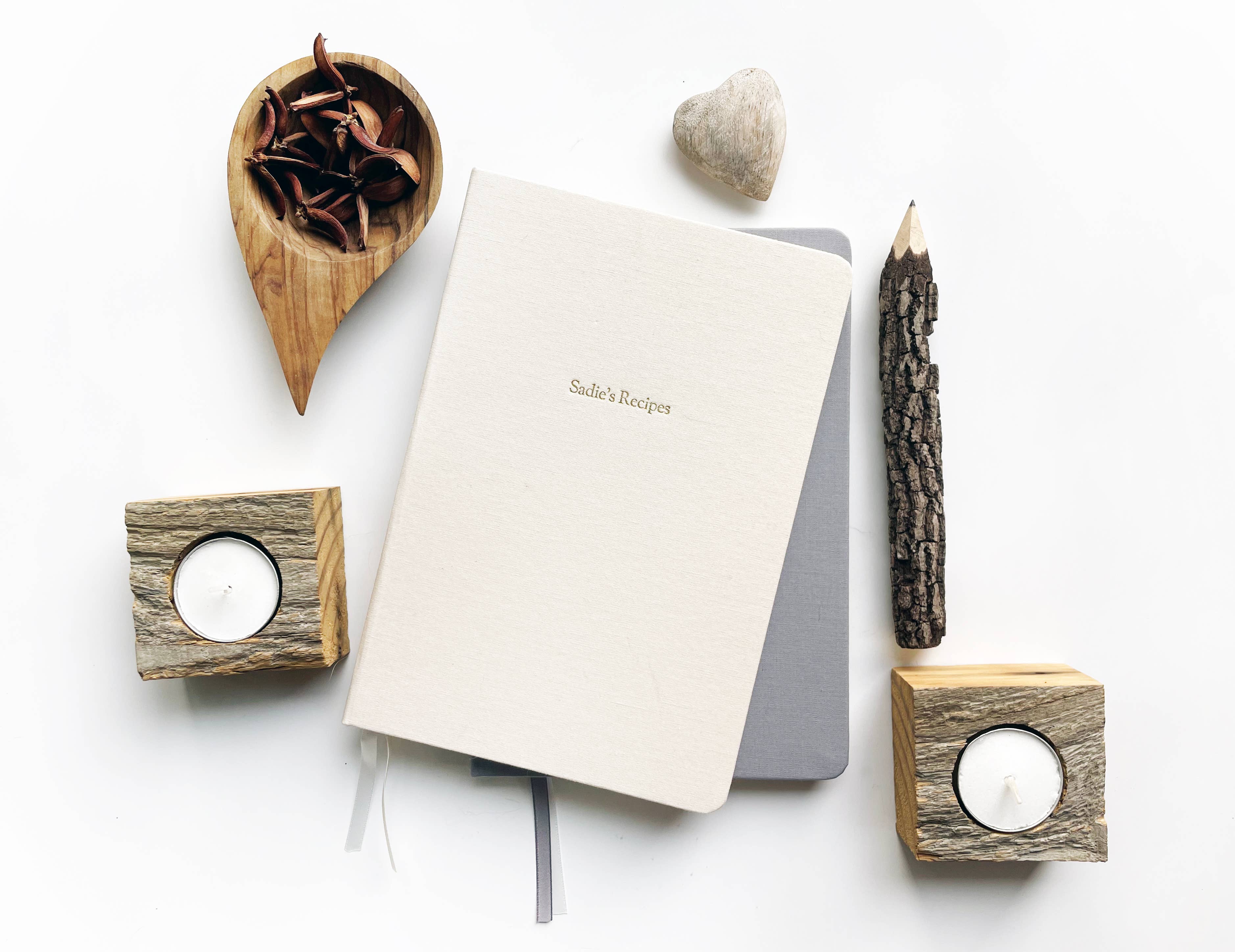 Studio Portmanteau - Wholesale Notebook - Custom Text Foil Embossed Linen Notebook | Neutral Tones10