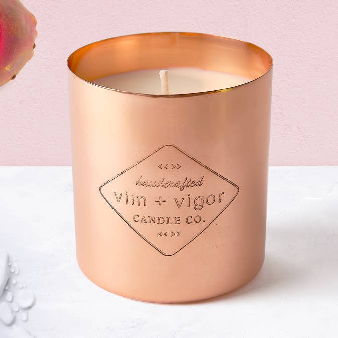 Prickly Pear + Dew Copper Candle for wholesale by Vim + Vigor Candle Co