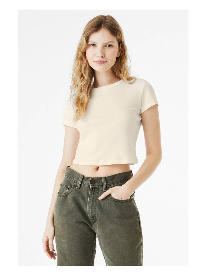Total Apparel - Wholesale T-Shirt - Women's - Bella Canvas Ladies' Micro Ribbed Baby Tee | Cropped | 101018
