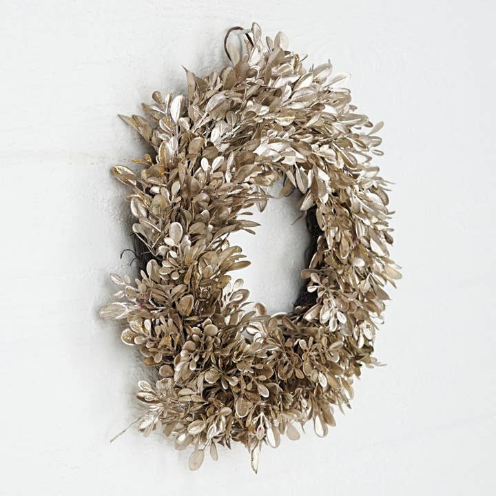 Impressive Enterprises, Inc. - Wholesale Wreath - 31791-12in(6.5) Wreath-Champaign Boxwood1