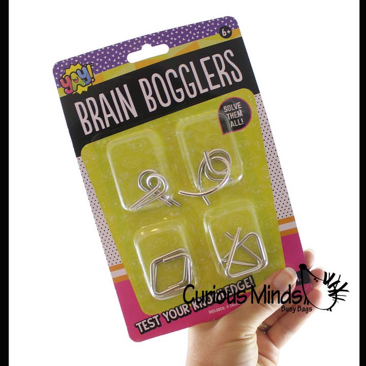 Mini rompecabezas de metal para acertijos - Logic Untwist the Knots - para venta al por mayor de Curious Minds Toys
