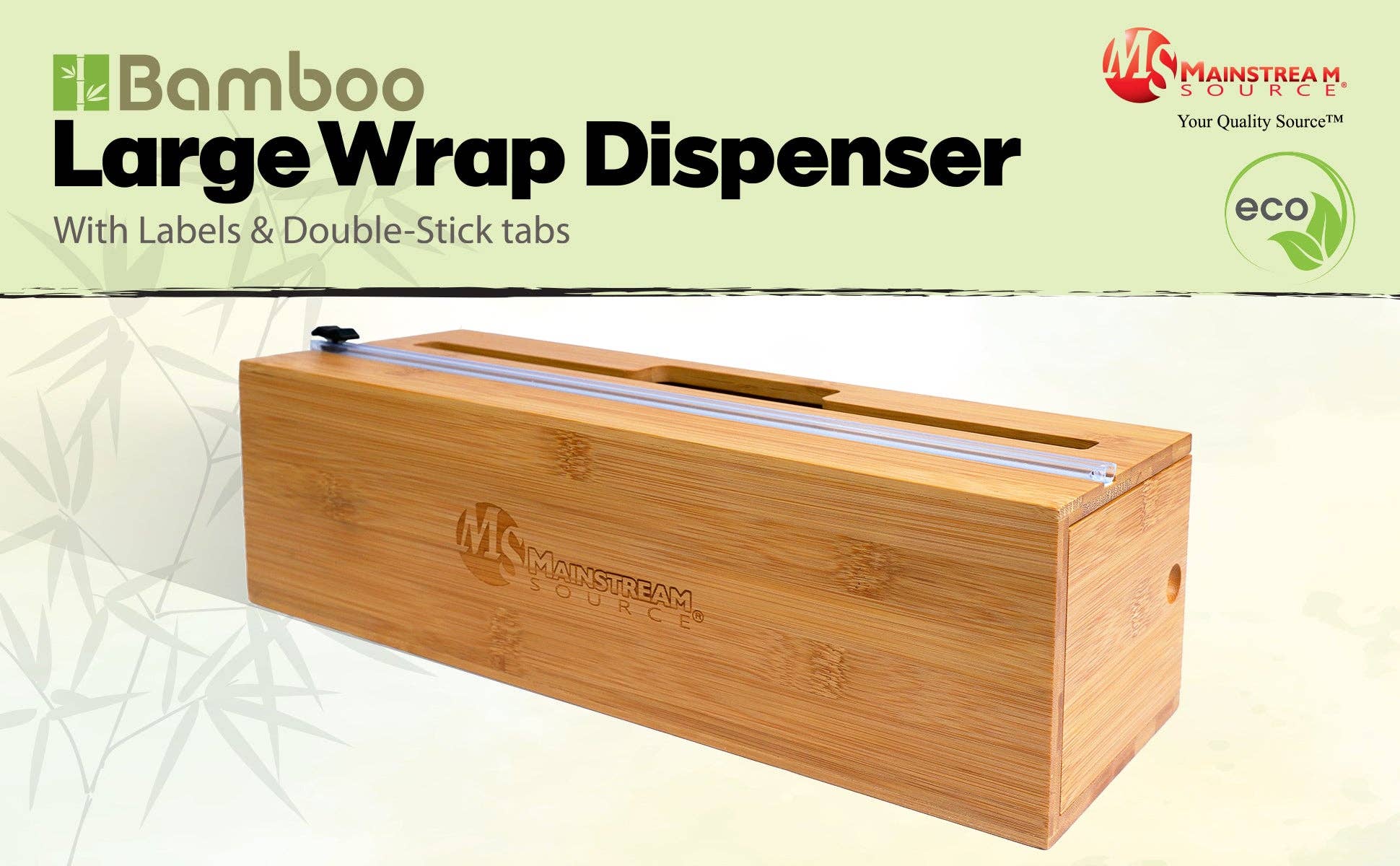 Mainstream Source – wholesale Köksverktyg/-pryl – Mainstream Source® Stor Bambu Wrap Dispenser - Extra tjock6
