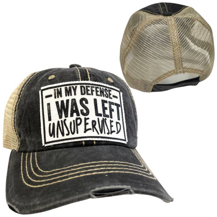 dkhandmade - Wholesale Trucker Hat - Unisex - I WAS LEFT UNSUPERVISED | UNISEX HAT | DISTRESSED4