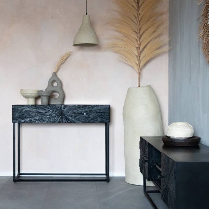 EARTHWARE - Wholesale Side Table - Etoile black sideboard 2 drawers2