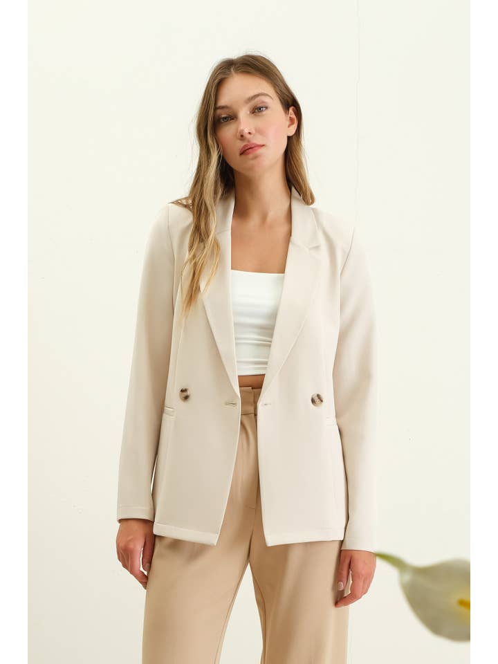The Workshop Studio - Wholesale Jacket - Women's - SOLID DOUBLE BREASTED JACKET