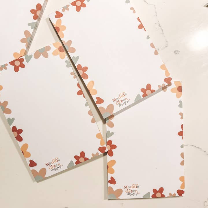 Maddie Green Designs - Wholesale Notepad - 4x6 Hearts and Floral Signature Notepads3